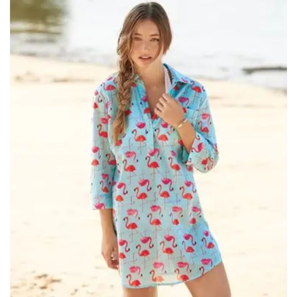 NWOT - Mud Pie Flamingo Patterned Top